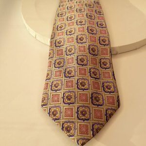 Robert Talbott Estate Tie 60" Jacquard Floral Geometric 100% Italian Silk